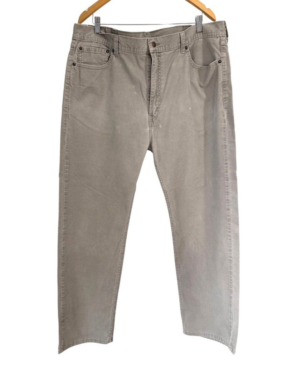 Levis Mens Gray Corduroy 505 Straight Fit Jeans W42 L32 Classic Casual Pants